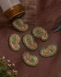 Paisley Salma Hand Embroidered Patch, Size : Width 50 MM