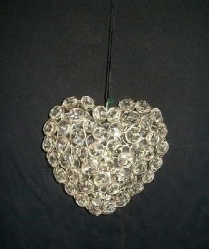 Sharma Handicraft Polished Crystal Christmas Hanging Heart, For Decoration, Style : Common