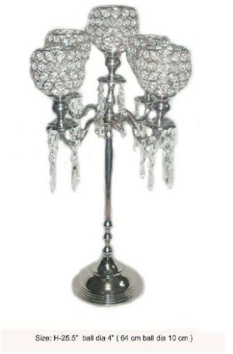 Aluminium Polished Crystal Wedding Candelabra, For Shiny, Non Breakable, Pattern : Plain
