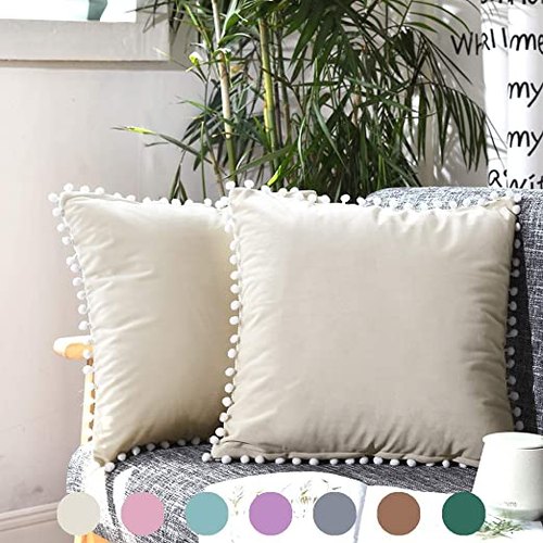 Square Cotton Pom Pom Cushion, For Home, Living Room, Guest Room, Size : 16x16