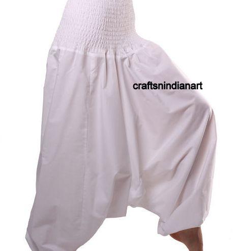 Balaji Handicrafts 100% Cotton White Women Harem Pant, Size : Free