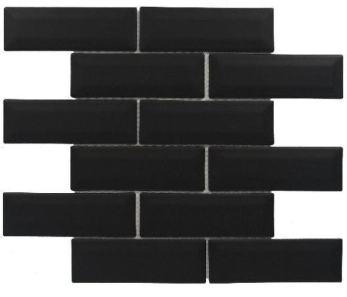 Brick Offset Matt Black Mosaic Tiles, Packaging Type : Carton Box