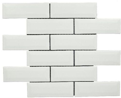 Brick Offset Matt White Mosaic Tiles, Packaging Type : Carton Box