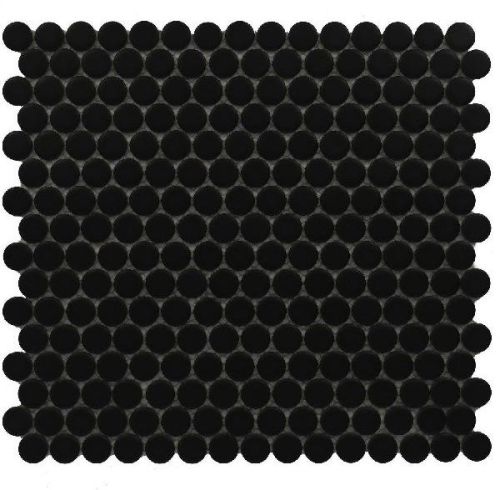 Penny Rounds Matt Black Mosaic Tiles, Packaging Type : Carton Box