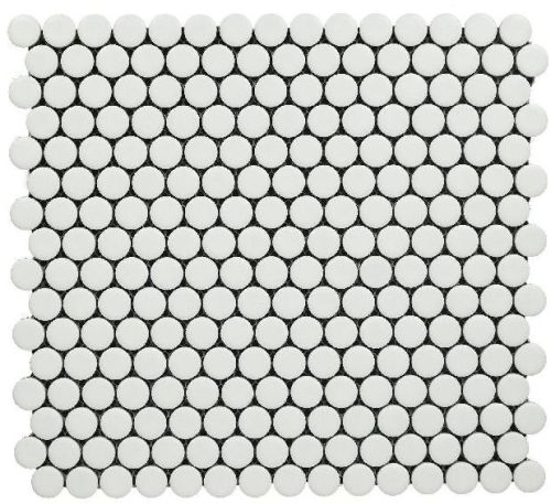 Penny Rounds Matt White Mosaic Tiles, Packaging Type : Carton Box