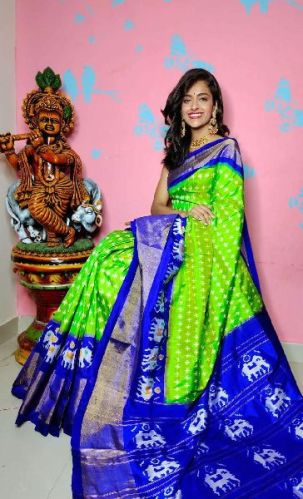 Printed Ikkat Pure Pattu Sarees, Feature : Anti-Wrinkle, Comfortable, Dry Cleaning, Easily Washable