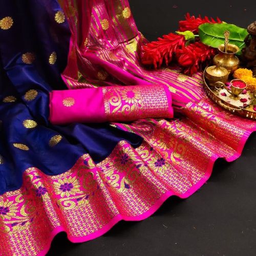 Kanjivaram Woven Print Silk Saree, For Easy Wash, Dry Cleaning, Anti-Wrinkle, Pattern : Printed