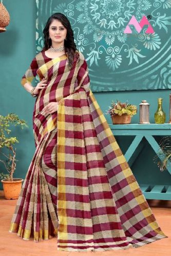 Unstitched Art Silk Saree, For Easy Wash, Anti-Wrinkle, Shrink-Resistant, Technics : Machine Made