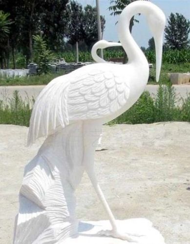 Powder Coated Plain Marble Crane Statue, Packaging Type : Cardboard Box