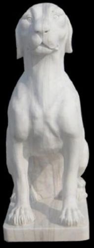 Plain Marble Dog Statue, Color : White