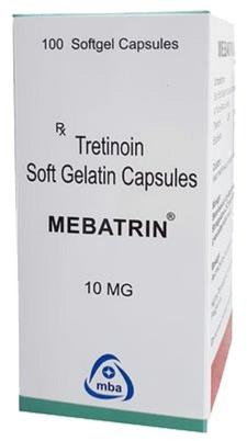 Mebatrin Tretinoin Soft Gelatin Capsules, Packaging Type : Box