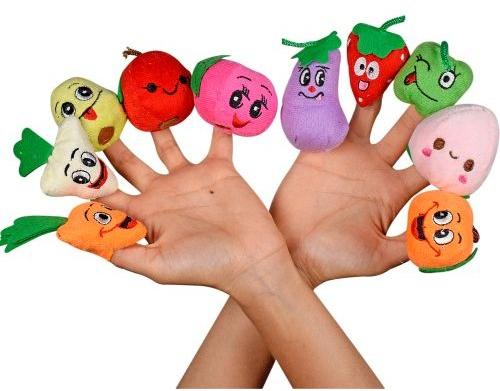 Durable Soft Velvet Cloth Fruit Vegetable Finger Puppets