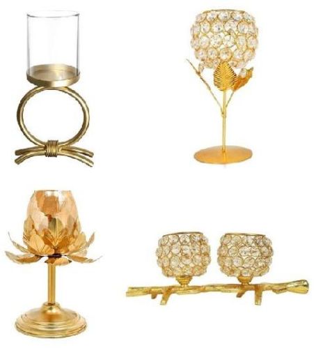 Polished Metallic Candle Stands, For Dust Resistance, Non Breakable, Good Quality, Long Life, Pattern : Plain