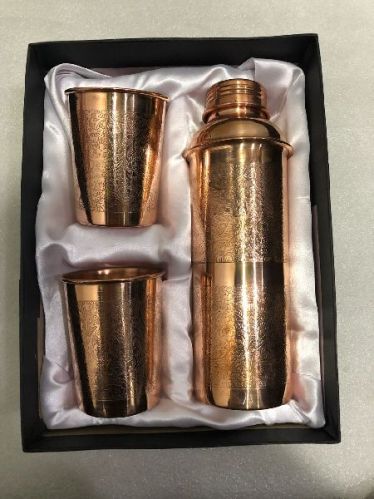 Copper Bottle & Glass Set