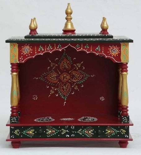 Polished Wooden Temple, For House, Offices, Shops, Style : Antique