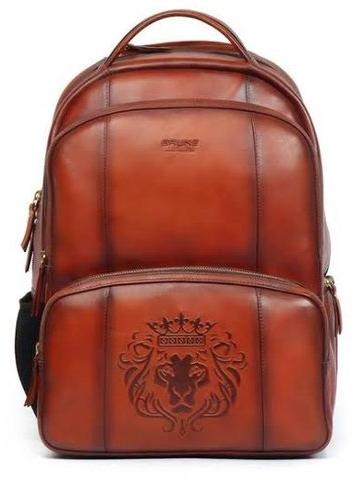 Shreeji Polyester Leather Backpacks, Color : Brown