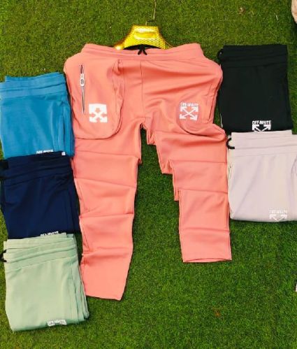 Branded Four Way Lycra Track Pants, Length : Ankle Length