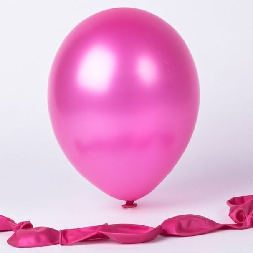 Hippity Hop Pink Metallic Plain Solid Balloon 9 Inch 1.8 Gram Pack Of 35 For Party Decoration