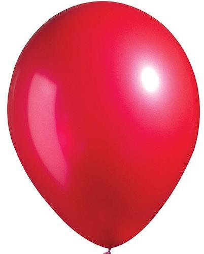 Hippity Hop Red Metallic Plain Solid 9 Inch 1.8 Gram Balloon Pack Of 1 For Party Decoration