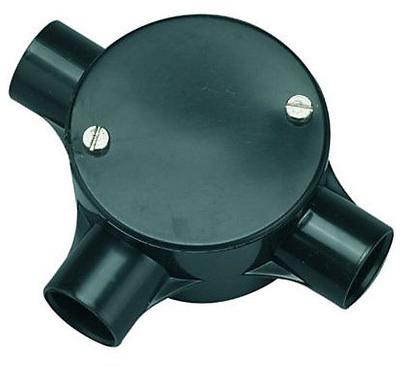Round PVC Coated Three Way Junction Box, For Electronics, Feature : Flameproof, Light Weight