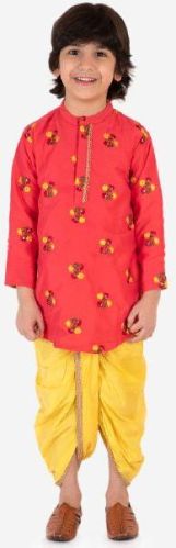 Printed Cotton Boys Dhoti Kurta Set, Size : L, M