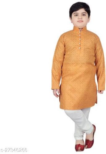 Printed Cotton Boys Kurta Pajama Set, Size : L