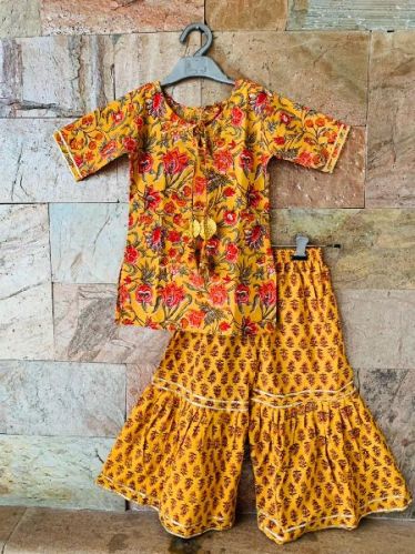 Cotton Girls Sharara Suit, Size : M