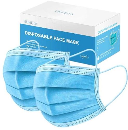 50 Pcs Disposable Face Mask 3-Ply Breathable & Comfortable Safety Mask, Protective Masks For Indoor