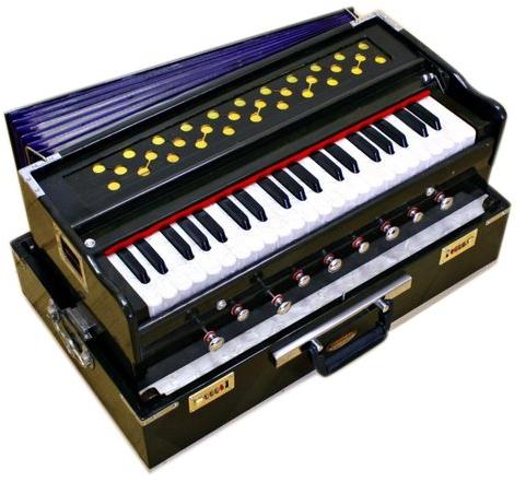 Polished Teak Wood Musical Harmonium, Color : Black