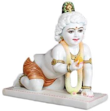 Marble Laddu Gopal Statue, For Worship, Temple, Packaging Type : Thermocol Box, Carton Box