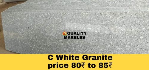 Polished C White Granite, For Treads, Steps, Staircases, Kitchen Countertops, Flooring, Size : 9×3