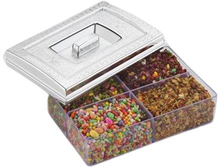 DHRUV Rectangular Plastic Mukhwas Box, For Storage, Pattern : Plain