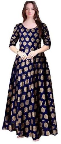 Linen 13220 Designer Anarkali Gown, Feature : Anti-Static, Anti-Wrinkle, Comfortable, Impeccable Finish