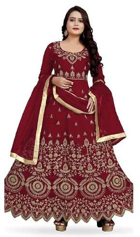 13249 Georgette Anarkali Suit, Feature : Easy Washable, Stitched, Stone Work