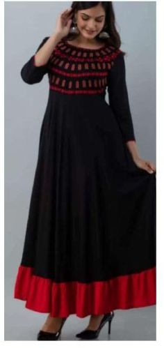 Plain Cotton 13253 Stylish Long Kurti, Technics : Machine Made
