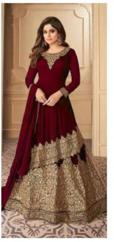 Embroidered Anarkali Suit, Occasion : Wedding Wear