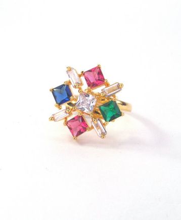 Polished Cubic Zirconia Elegant CZ Finger Ring, Packaging Type : Wooden Box