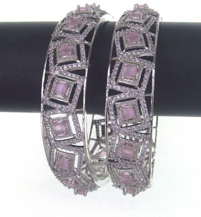 Cubic Zirconia Fancy Cz Bangles, Packaging Type : Wooden Box