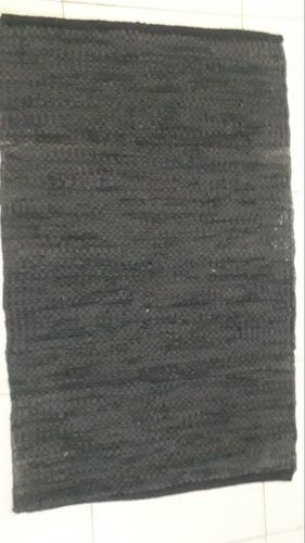 Rectangular Black Leather Rugs