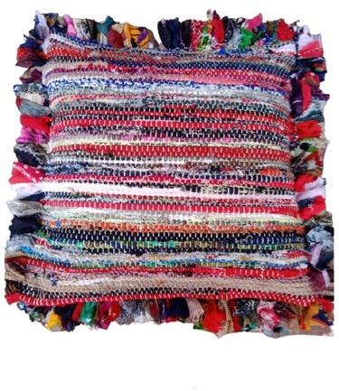 Square Cotton Chindi Rug Cushion Cover
