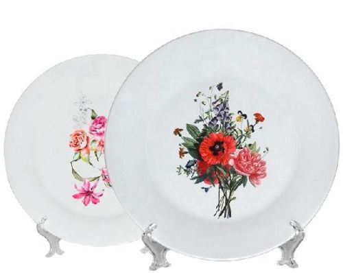 Round Polished Ceramic Dinner Plates, For Serving Food, Size : Standard
