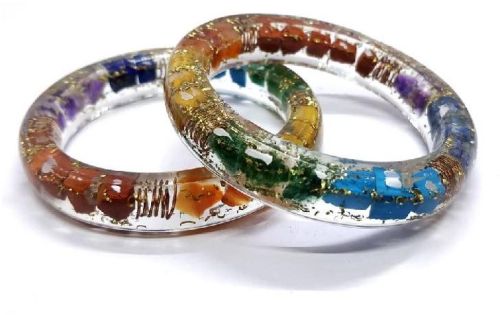 Gemstone Seven Chakra Orgone Bangle, Packaging Type : Bubble Wrap Box