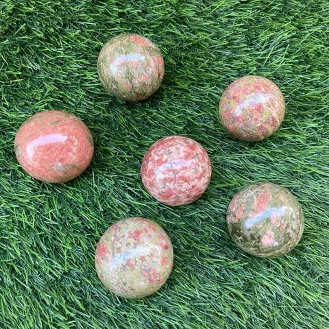 Round Unakite Crystal Sphere Ball, Style : Feng Shui