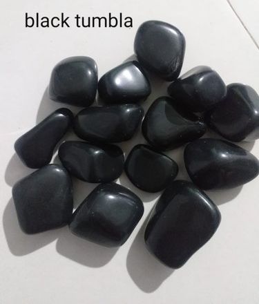 Polished Black Tumbled Stone, Feature : Colorful Pattern, Durable