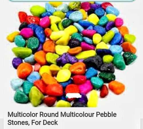 Polished Multicolor Pebble Stone, For Countertops, Kitchen Top, Staircase, Feature : Optimum Strength