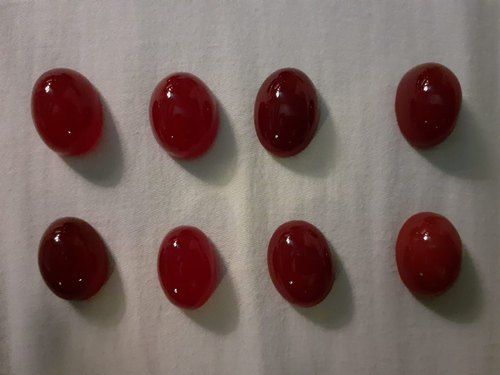 Oval Polished Ruby Stone, For Jewellery, Feature : Durable, Shiny Looks