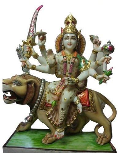 Marble 3 Feet Durga Maa Statue, For Worship