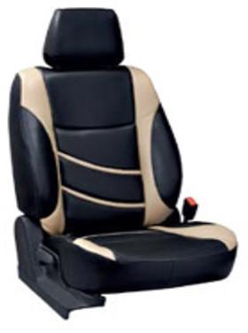 Leather Car Seat Cover, Color : Black Brown