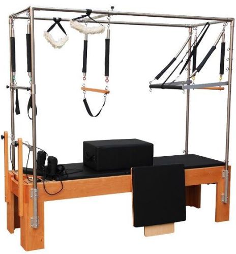 Pilates Reformer With Full Trapeze, Features : Large Sitting Box (included), Five Deluxe Smooth Springs