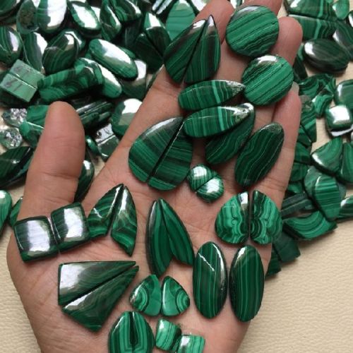 Malachite Cabochon Gemstone, Gemstone Size : 35-8